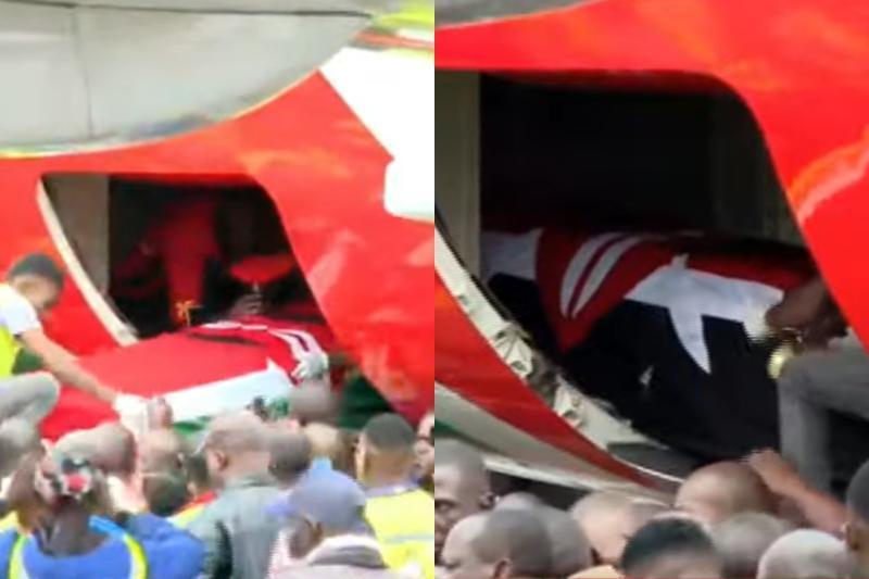 Body of ODM leader Raila Odinga at JKIA.